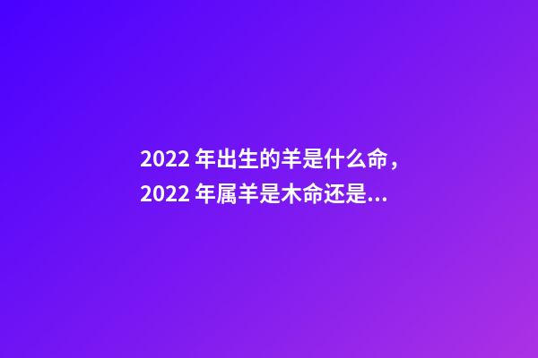 2022 年出生的羊是什么命，2022 年属羊是木命还是金命 2022年属马五行属什么，2022年属马的是木命还是金命-第1张-观点-玄机派